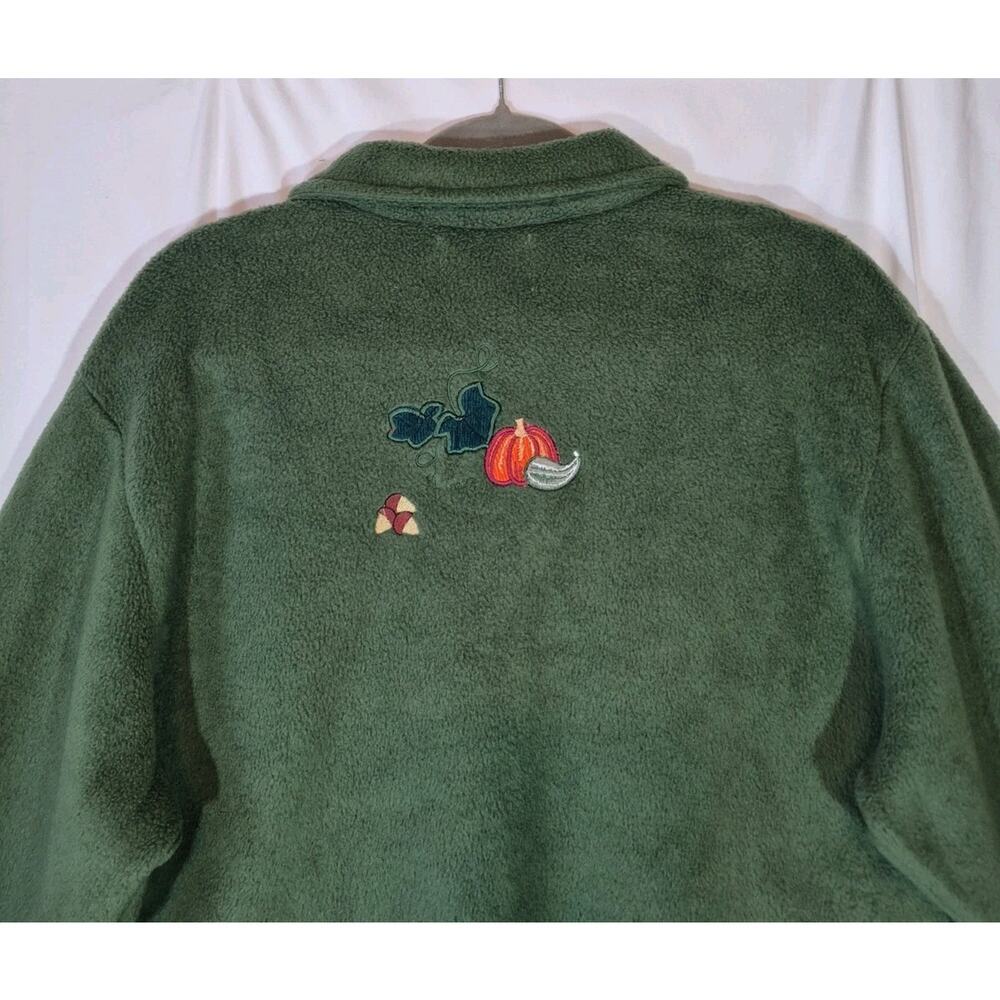 Quacker Factory Green Fall Harvest Jacket Large Top - Picture 9 of 10